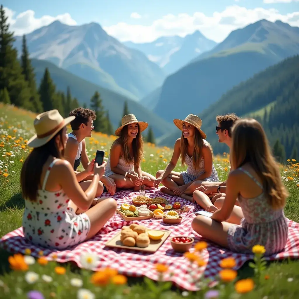 Пешеходная тропа, ведущая через цветущие луга в национальном парке