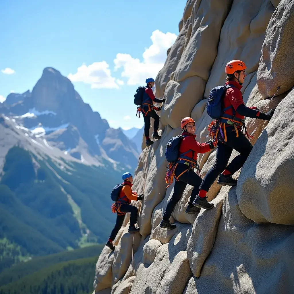 Скала, выдающаяся на фоне голубого неба, с облаками, плывущими мимо