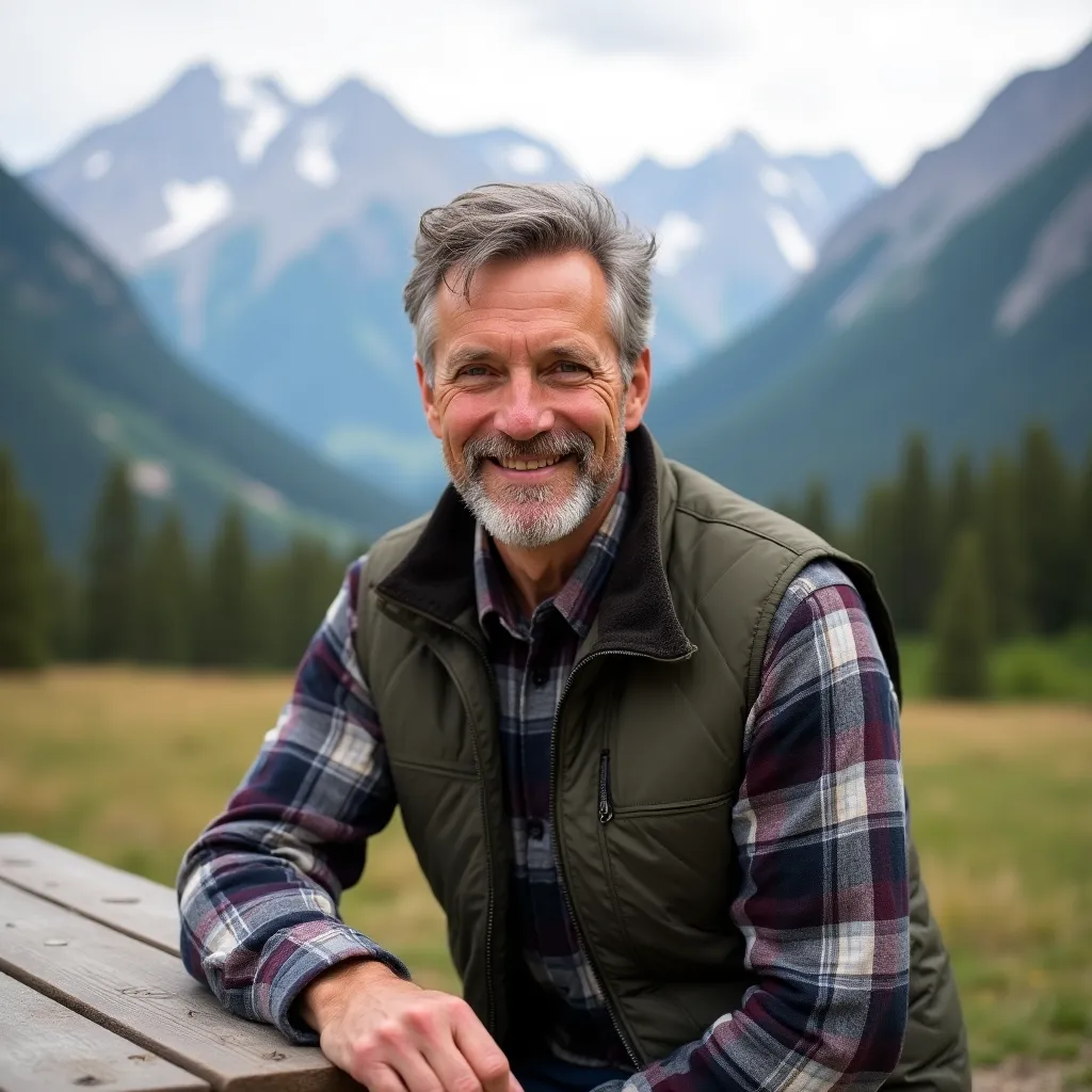 Семья, собирающаяся на пикник в лесу среди величественных деревьев